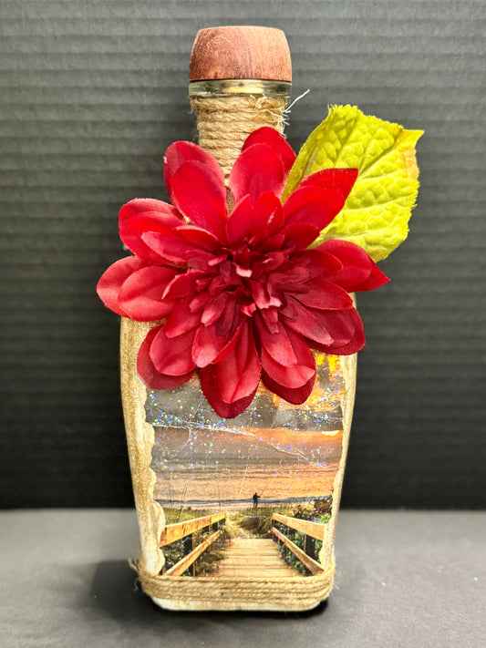 "Fisherman" Handcrafted Art Decor Bottle